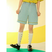high-waisted plaid shorts, view 3 - MRSLM
