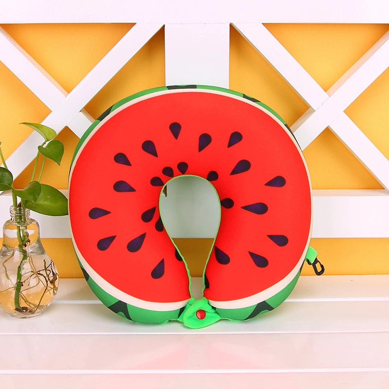 watermelon U-shape neck pillow, view 3 - MRSLM
