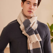 men's plaid cashmere scarf, view 4 - MRSLM