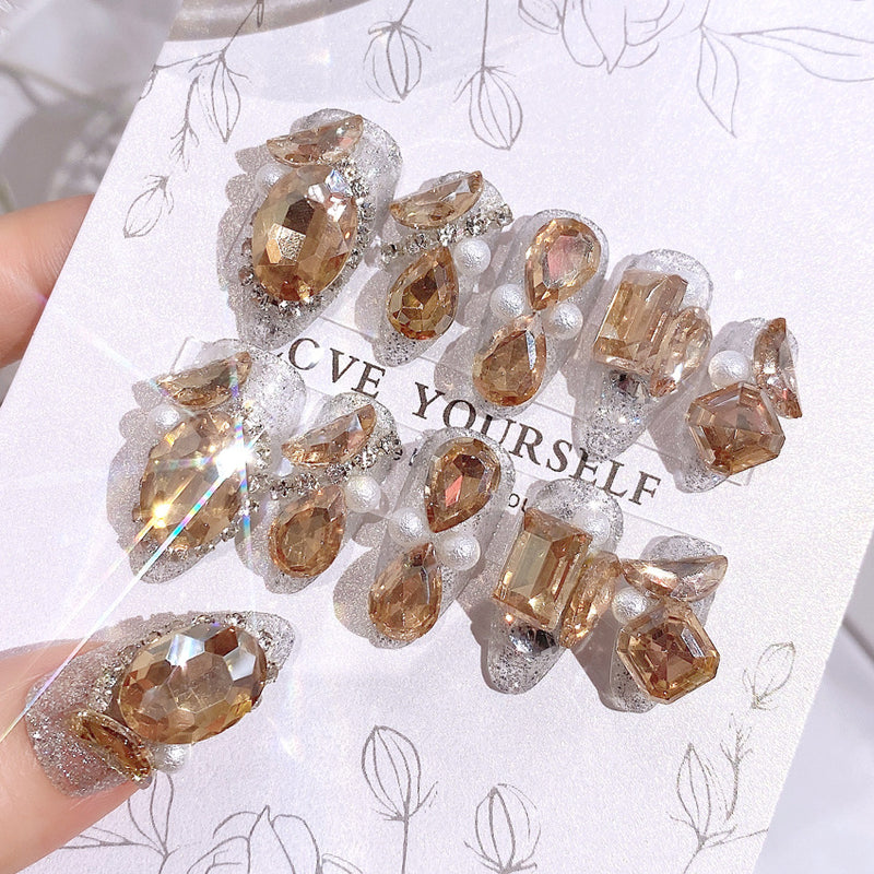 luxury glitter crystal false nails, view 2 - MRSLM