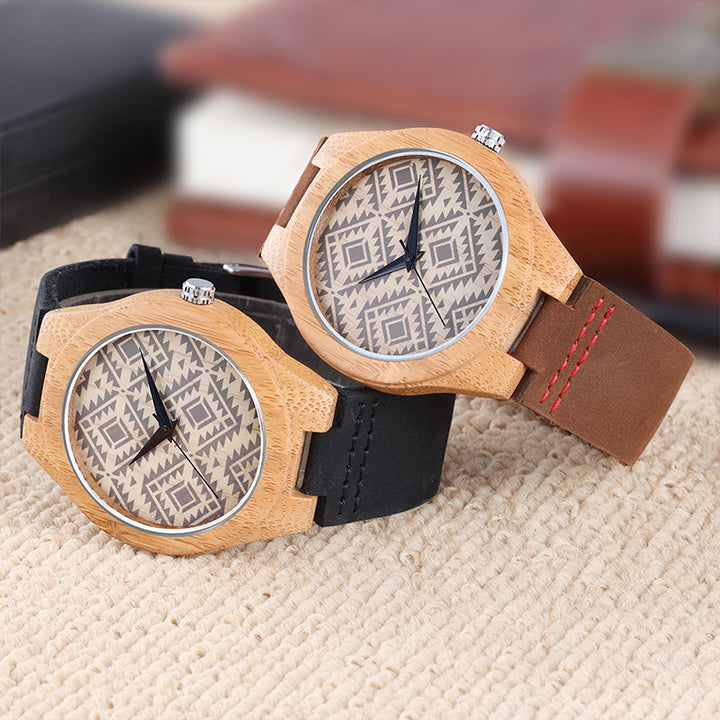 Space-time Men's Wood High Quality Watch Fashion Trend Pattern Quartz Watch