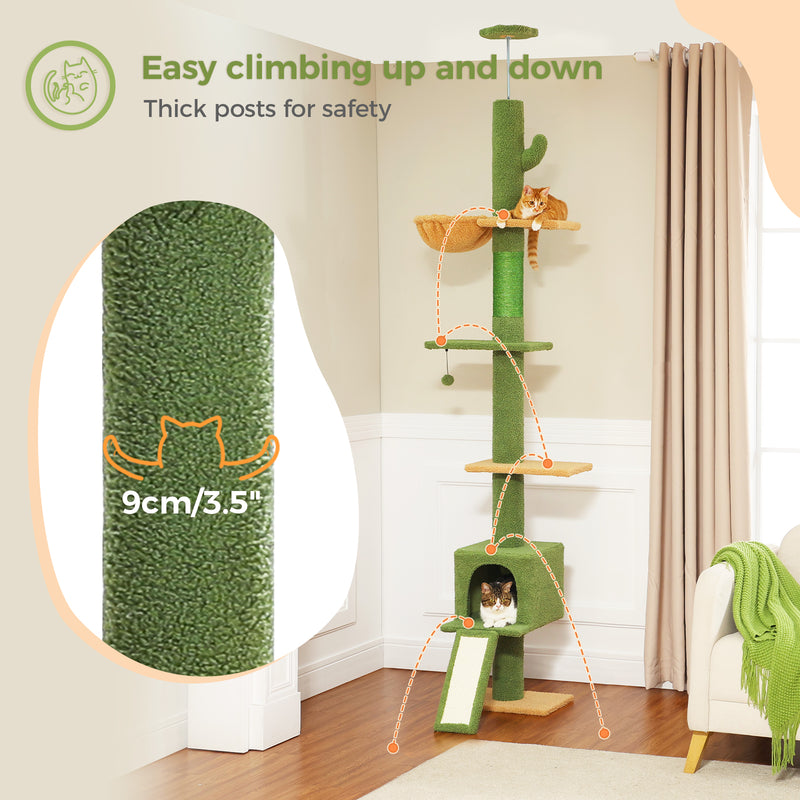 5-tier floor to ceiling cat tree, view 7 - MRSLM
