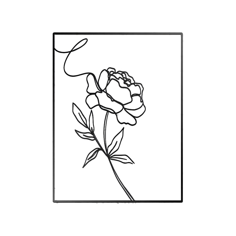 minimalist rose iron wall decor, view 2 - MRSLM