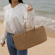 handmade straw woven beach bag, view 3 - MRSLM