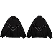 men's reflective striped hip hop jacket, view 2 - MRSLM
