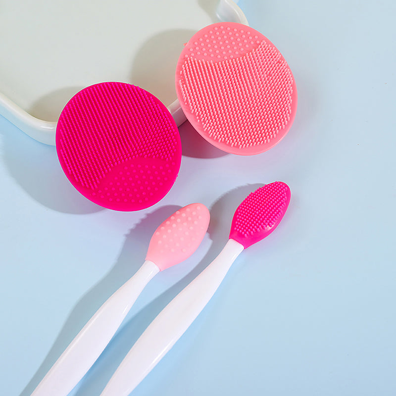6pcs silicone exfoliating facial cleansing brush set, view 6 - MRSLM