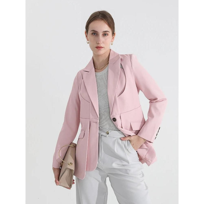 solid color blazer, view 4 - MRSLM