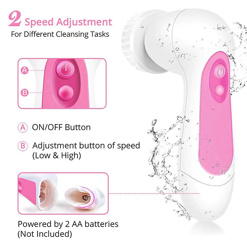 5-in-1 electric facial cleansing brush, view 4 - MRSLM