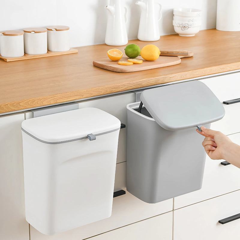 wall mounted slide cover trash can, view 4 - MRSLM