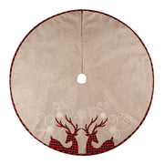 plaid linen tree skirt, view 4 - MRSLM