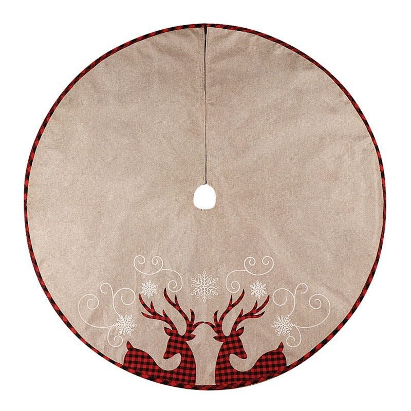 plaid linen tree skirt, view 4 - MRSLM