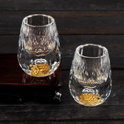 Borosilicate glass double bottom gold foil tea cup, view 5 - MRSLM