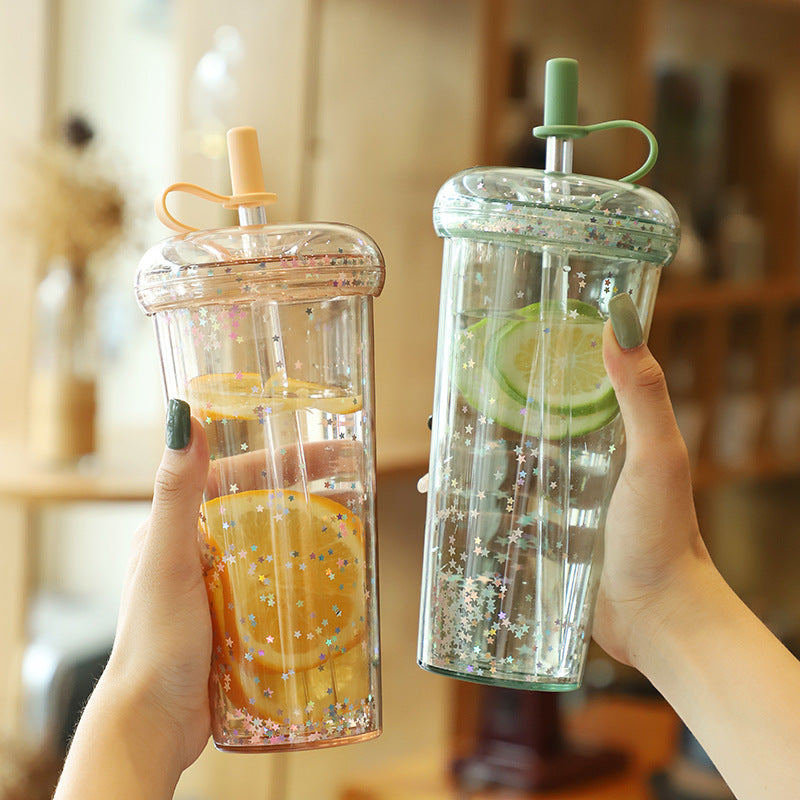 kawaii bubble tea water bottle, view 7 - MRSLM