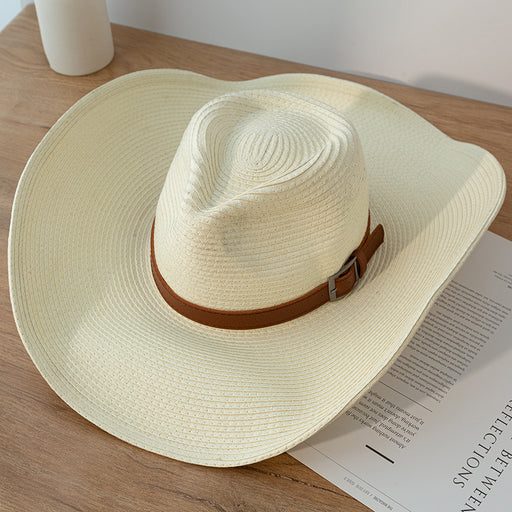 natural paper western cowboy hat, view 3 - MRSLM