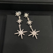 sterling silver star pendant earrings, view 6 - MRSLM