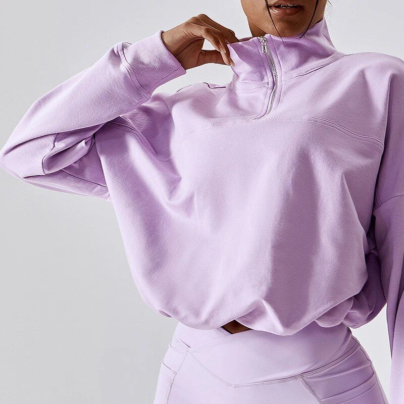 Cotton oversized hoodie with zipper, view 2 - MRSLM