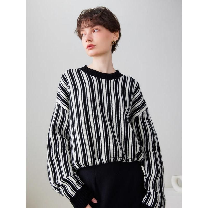 striped wool-blend pullover, view 4 - MRSLM