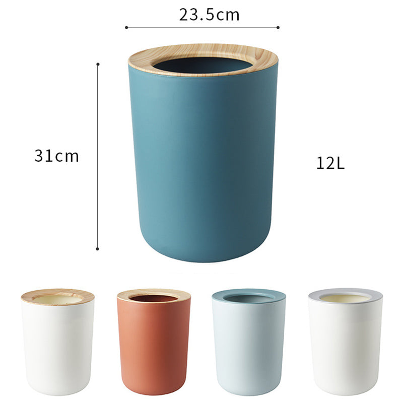 12L retro wood grain trash can, view 12 - MRSLM