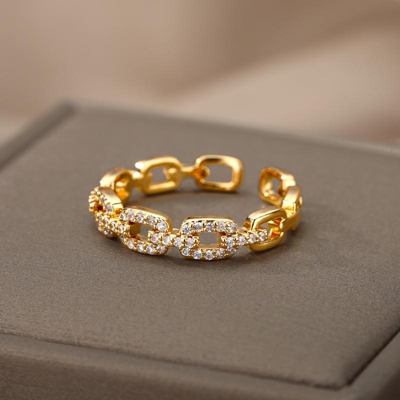 cubic zirconia chain ring - MRSLM