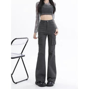 high waist slim cargo jeans, view 2 - MRSLM