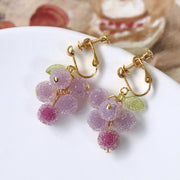 frosted grape fruit earrings, view 4 - MRSLM