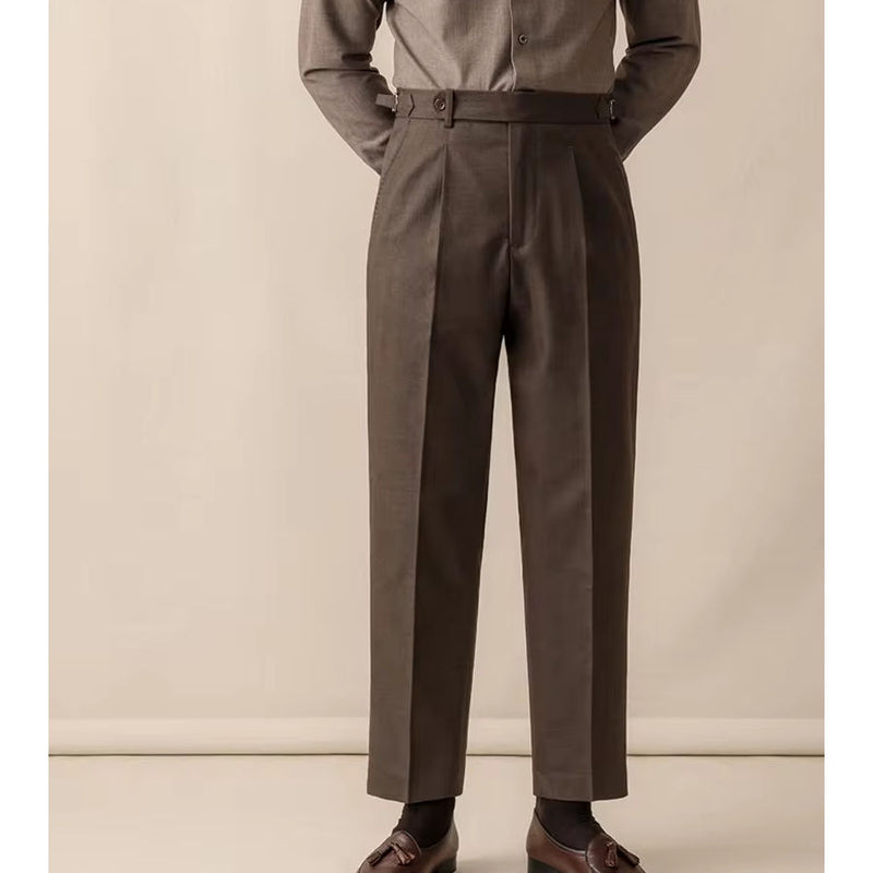 men's wool blend formal ankle pants, view 4 - MRSLM