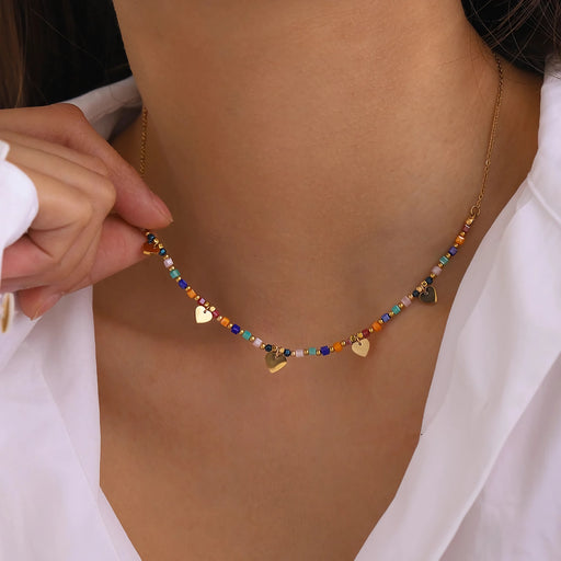 18k gold plated heart sequin necklace - MRSLM