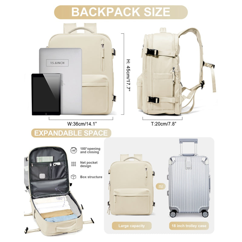 stylish nylon travel backpack, view 11 - MRSLM