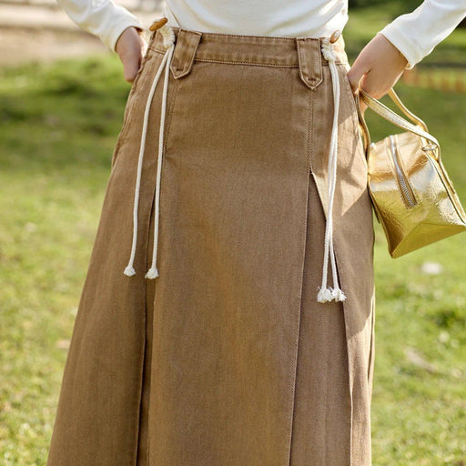 high-waisted a-line suspender skirt - MRSLM