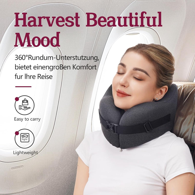 memory foam travel neck pillow, view 3 - MRSLM