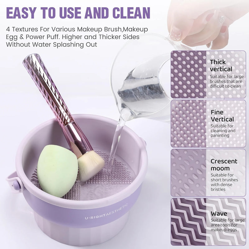 silicone makeup brush cleaner and drying bowl, view 6 - MRSLM