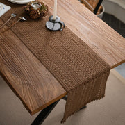 Woven cotton-linen table runner, view 5 - MRSLM