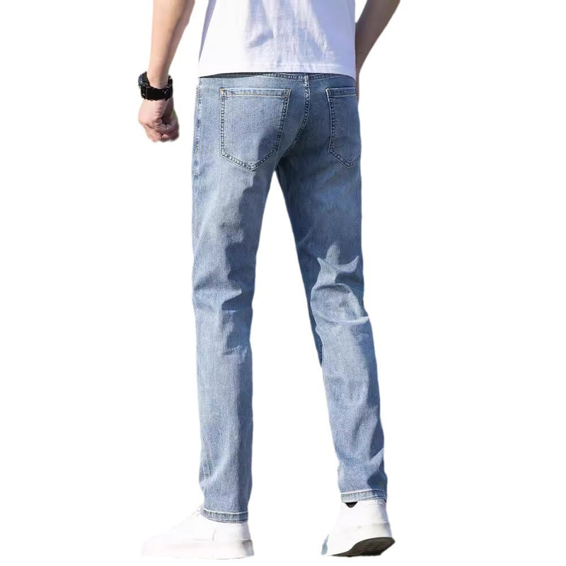 Men's summer thin straight jeans, view 4 - MRSLM