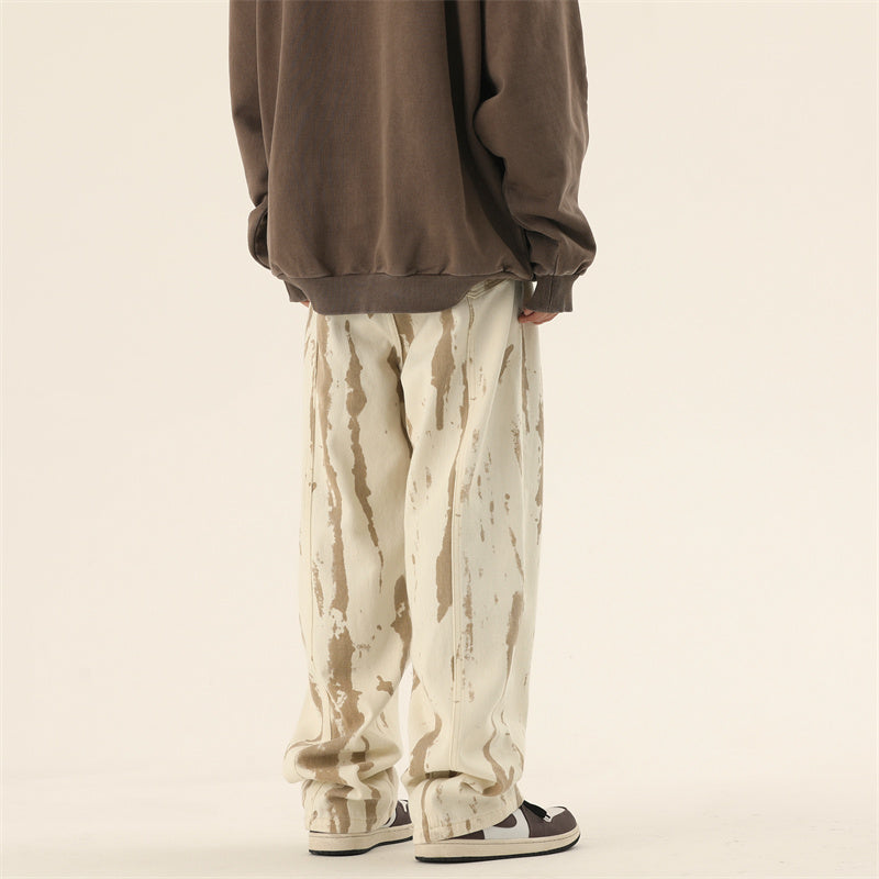 men's tie-dyed draping effect jeans, view 10 - MRSLM