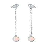 natural opal bird hammer earrings, view 2 - MRSLM