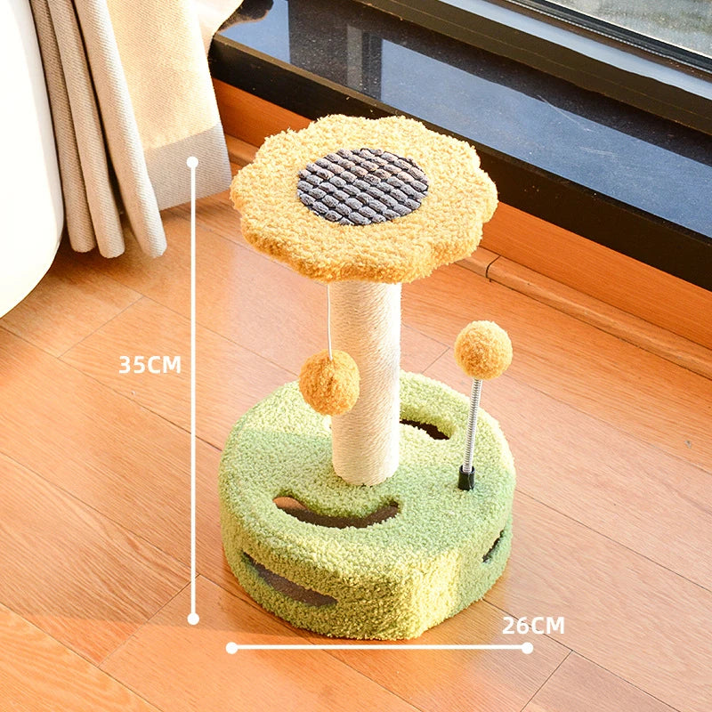 interactive sisal cat scratching post, view 2 - MRSLM