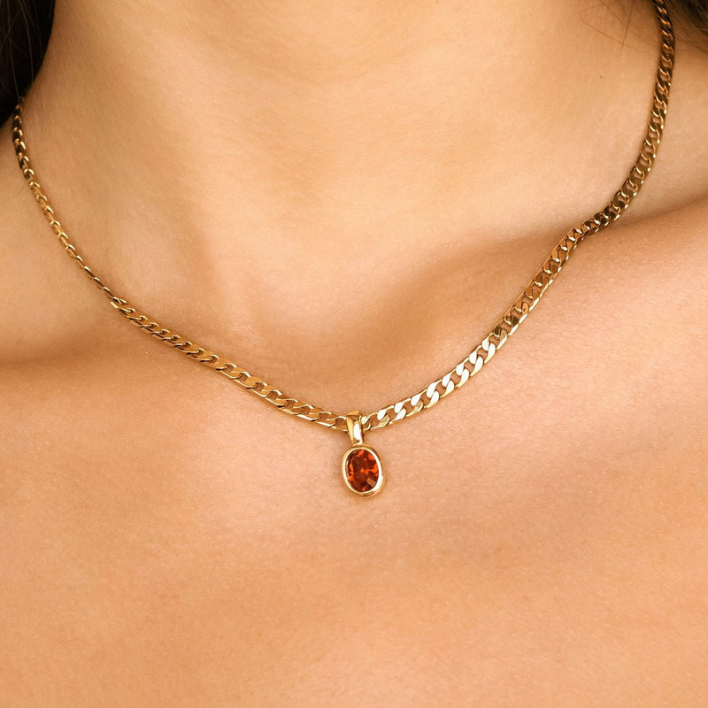 crystal stone pendant necklace - MRSLM