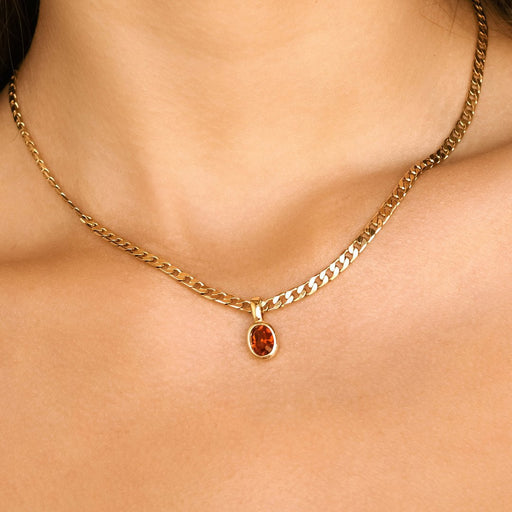 crystal stone pendant necklace - MRSLM