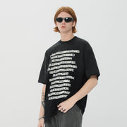 Letter gradient washed cotton T-shirt, view 2 - MRSLM