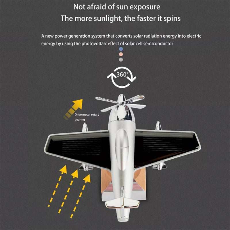 solar aircraft car ornament, view 6 - MRSLM