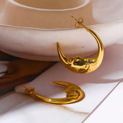 gold-tone moon stud earrings - MRSLM