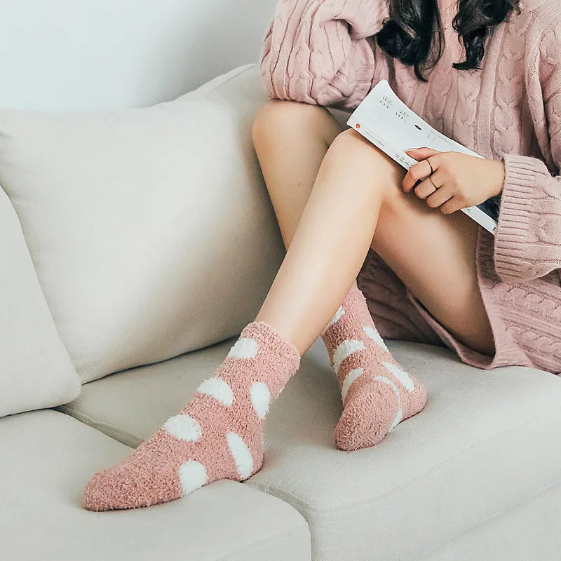 Candy color fluffy dot socks for women, view 12 - MRSLM