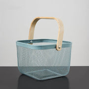 iron fruit basket with bamboo handle, view 4 - MRSLM