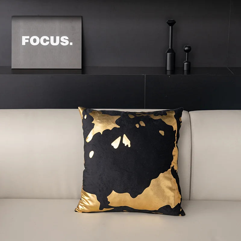 Nordic geometric gold plush pillowcases, view 13 - MRSLM