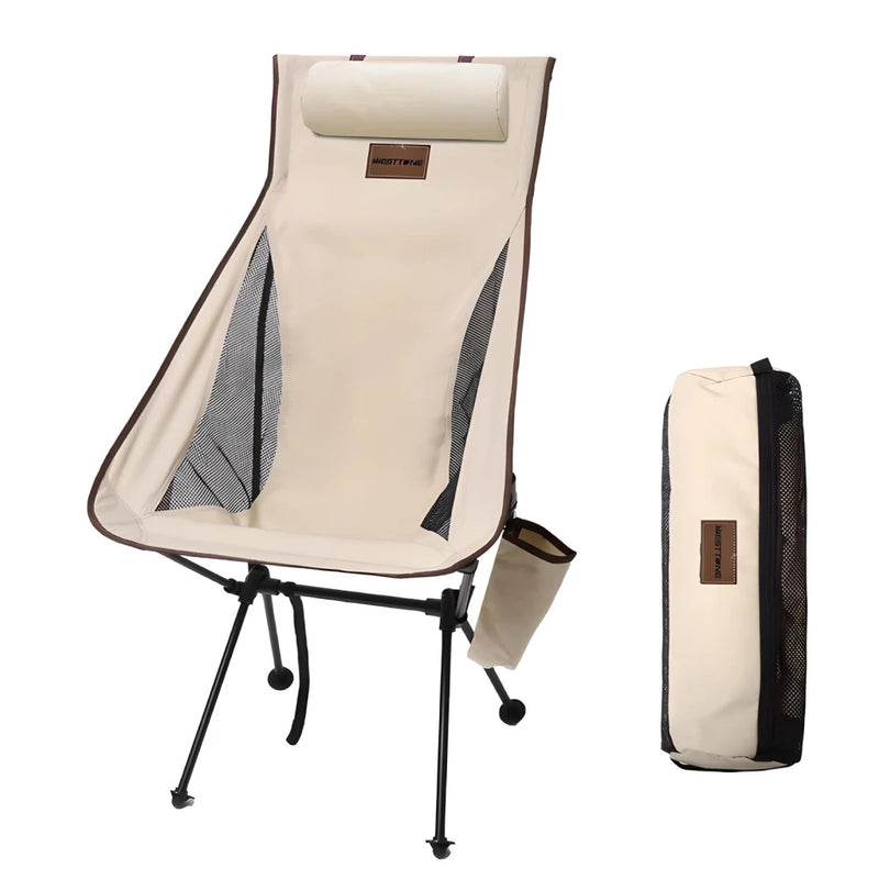 portable folding camping chair with headrest, view 2 - MRSLM