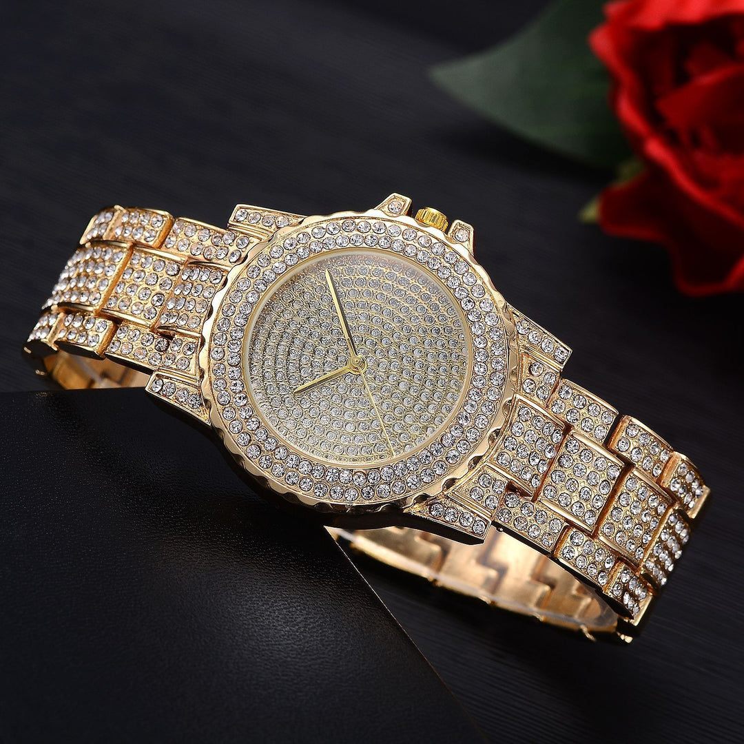 Simple Diamond British Fashion Alloy Fashion Steel Band Ladies Watch