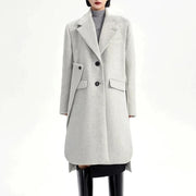 light gray long overcoat for women - MRSLM