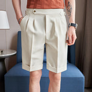 Men's solid color straight shorts, view 3 - MRSLM