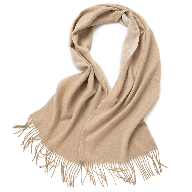 double-sided wool houndstooth scarf, view 3 - MRSLM