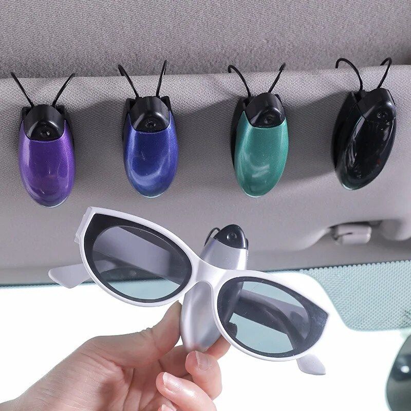 universal car visor sunglasses holder and card clip, view 7 - MRSLM